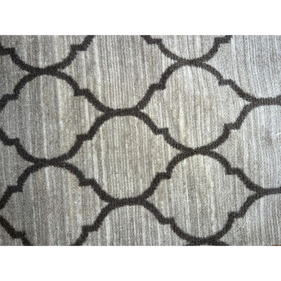 Bacova Antiqua Decorative Accent Rugs Set of 2 19x32 Quatrefoil Beige Fringe - Picture 2 of 4